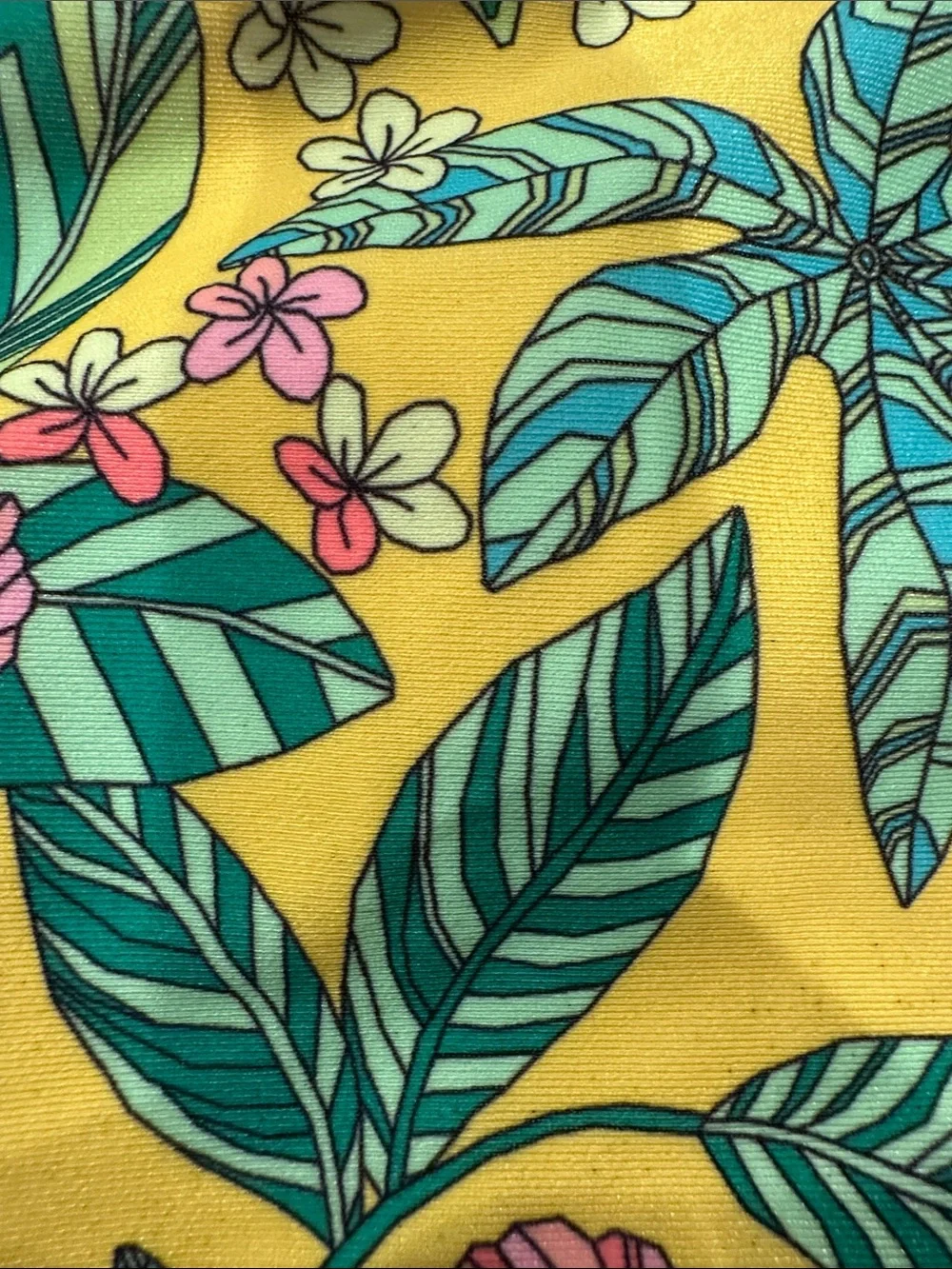 art class Yellow Tropical Floral Long-Sleeve Bikini Set
